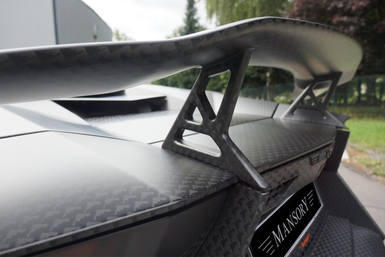 mansory aventador carbonado gt3 carbon fiber rear wing spoiler