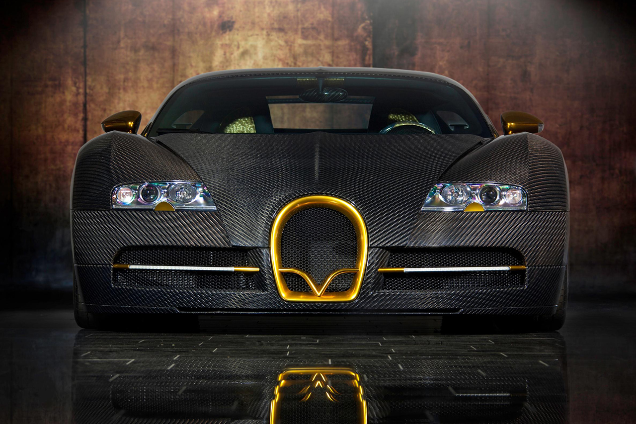 mansory bugatti veyron linea d'oro carbon fiber front