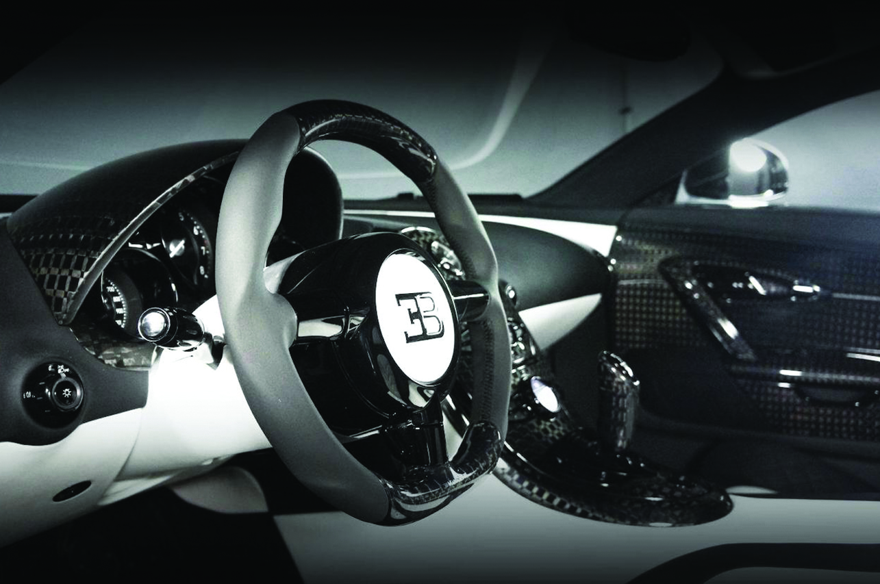 mansory bugatti veyron linea vivere interior carbon steering wheel