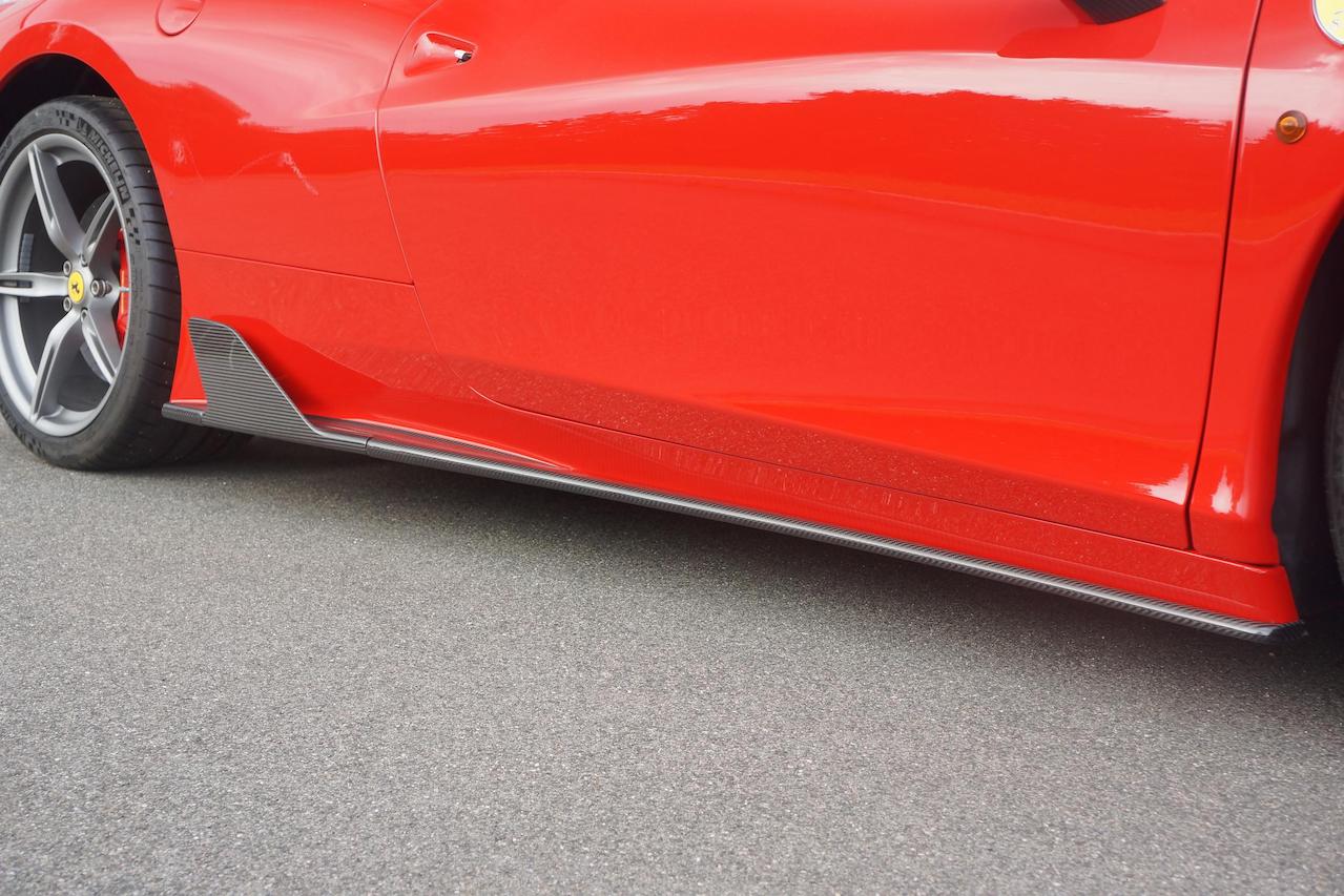 mansory ferrari 458 speciale carbon fiber side skirt lip