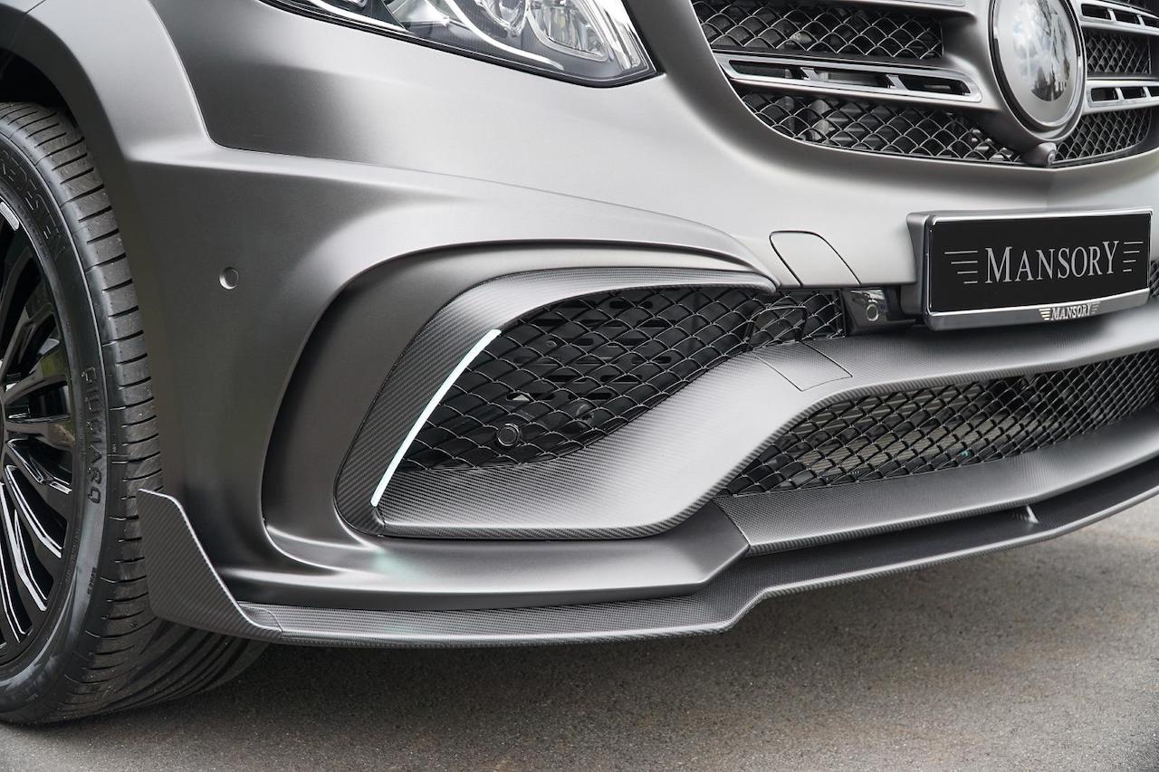 mansory mercedes benz gls amg 63 wide body kit carbon fiber front bumper lip spoiler splitter led drl