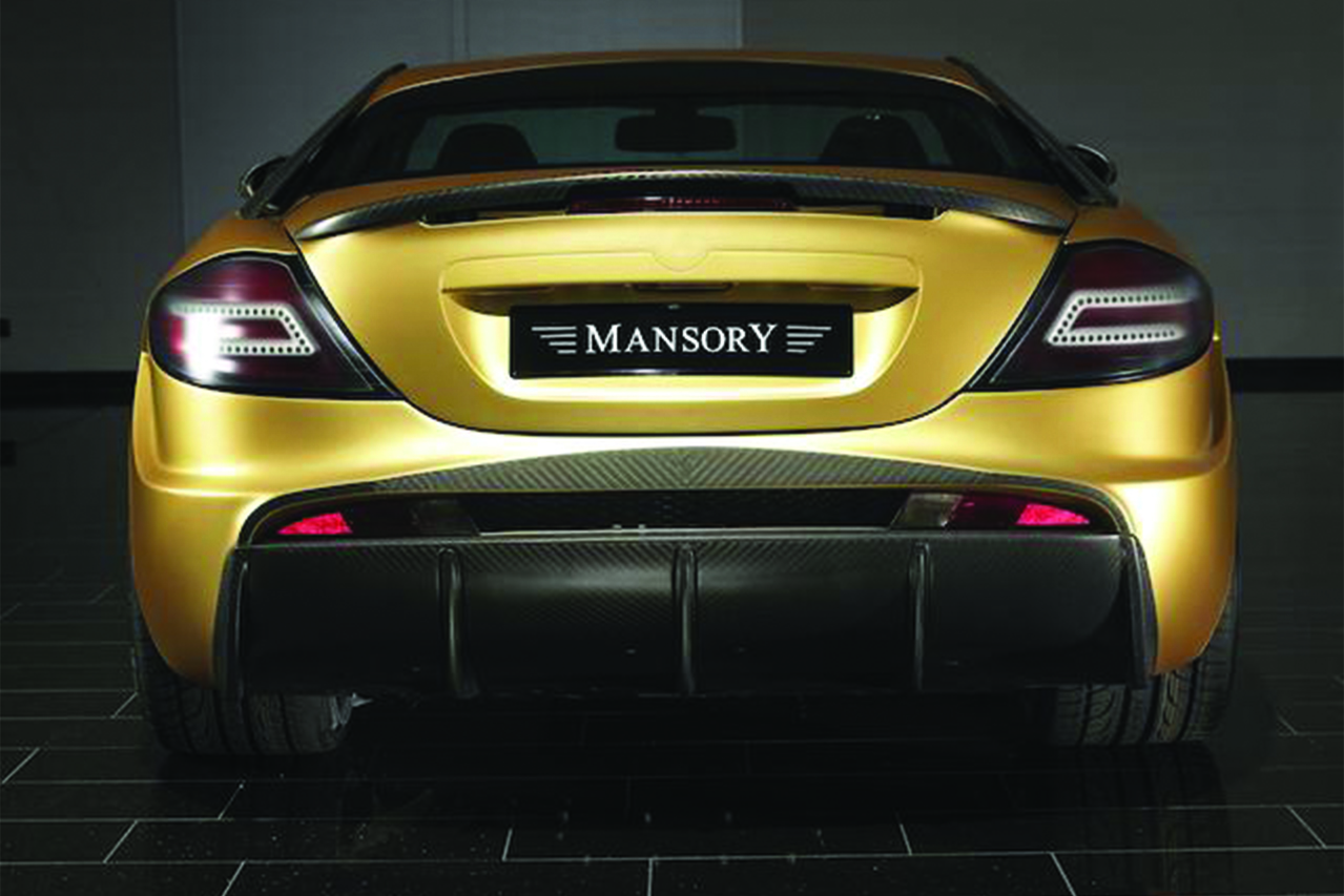 mansory mercedes benz slr renovatio carbon fiber wide body rear bumper diffuser trunk wing back