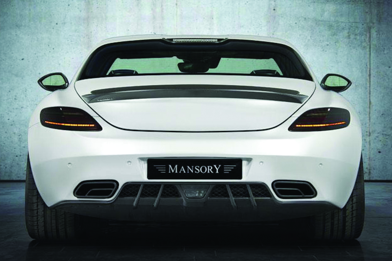 mansory mercedes benz sls amg soft kit carbon fiber rear bumper diffuser trunk wing spoiler