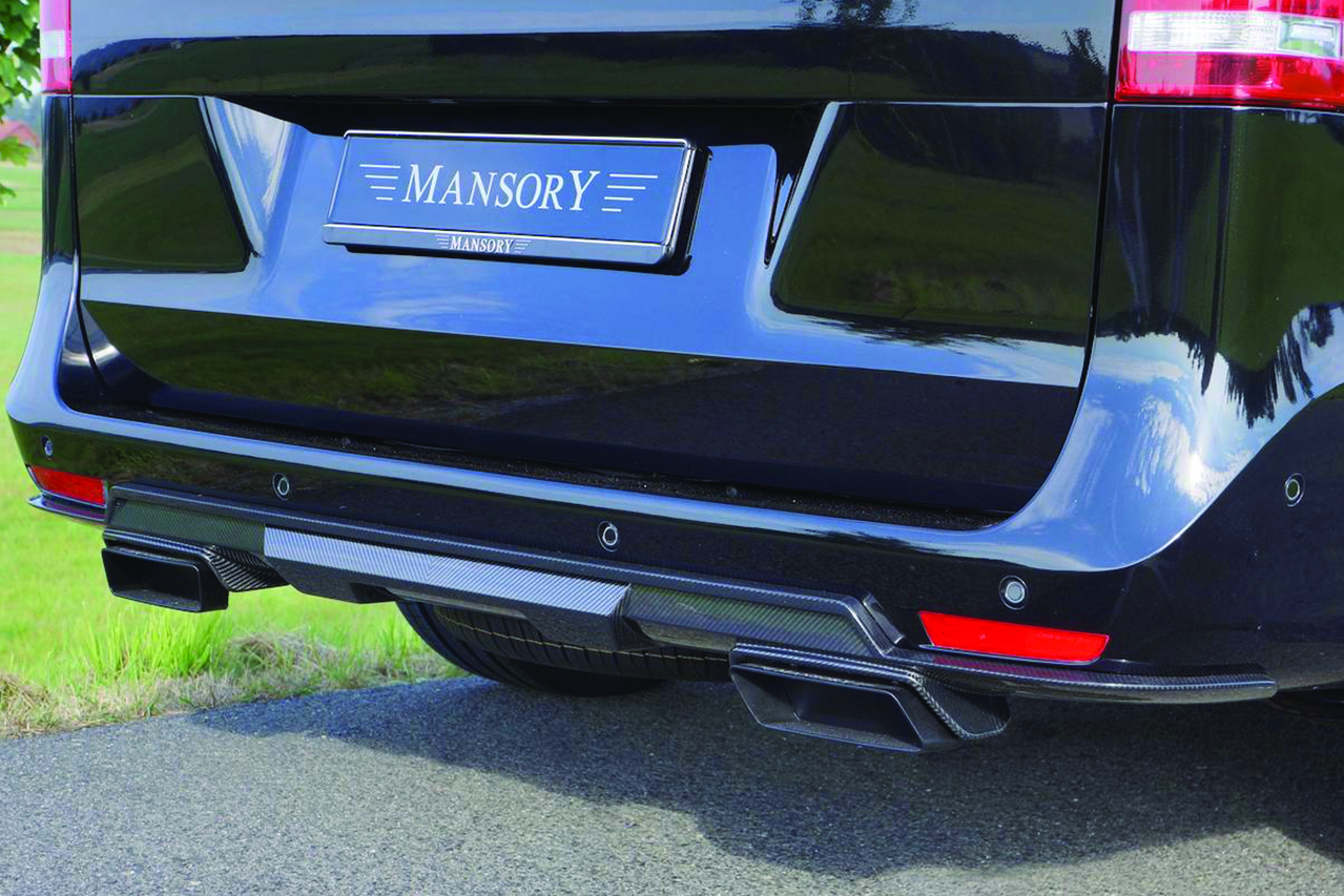 mansory mercedes benz v class body kit carbon fiber rear bumper diffuser exhaust tip